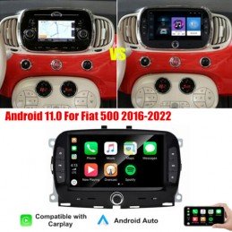 AUTORADIO NAVIGATORE FIAT 500, 500 ABARTH 2007-15 ANDROID 8 NERO LUCIDO